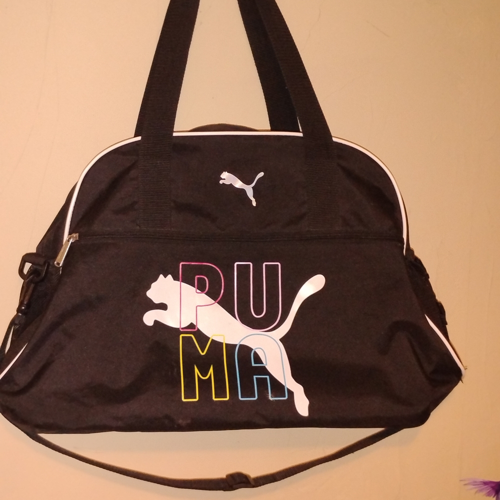 Puma Black Sports Travel/Gym/Duffel Bag
